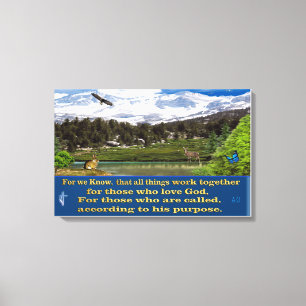 Romans 8:28 poster arbetsyta canvastryck