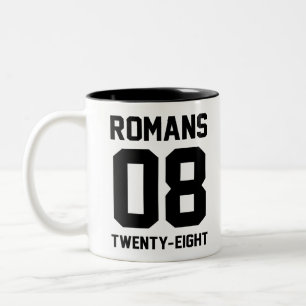 Romans 8 28 Två-Tonad mugg