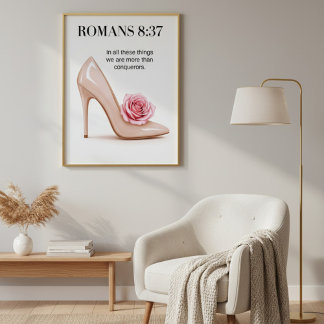 Romans 8:37 Wall Art | Christian Scripture Skriv u Fototryck