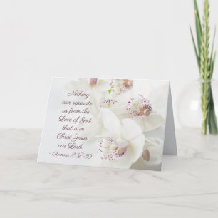 Romans 8:38-39 Kärlek av gud Bible White Orchids Kort
