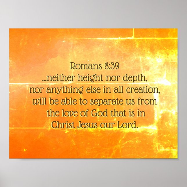 Romans 8:39 Guds kärlek i Jesus, Bibel Poster (Framsidan)
