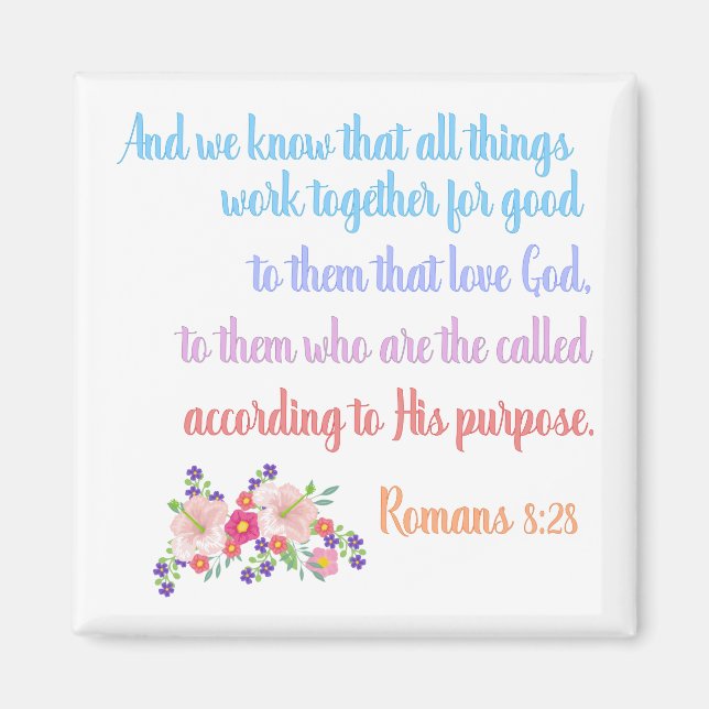 Romans 8 Bibelverse design Magnet (Framsidan)