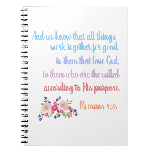Romans 8 Bible Verse Design Anteckningsbok (Framsidan)