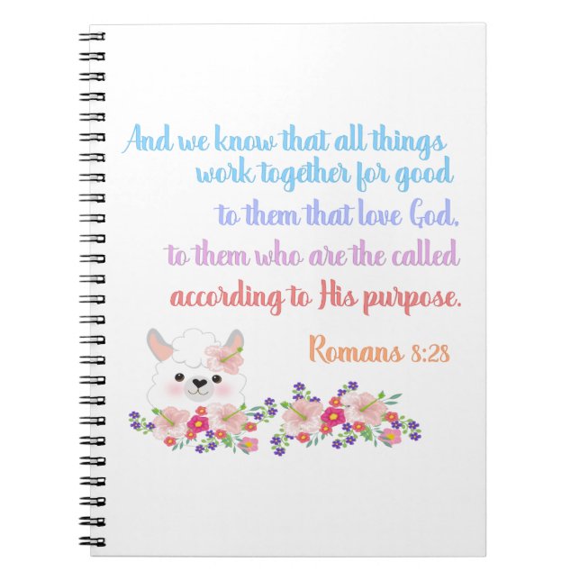 Romans 8 Bible Verse Design Anteckningsbok (Framsidan)