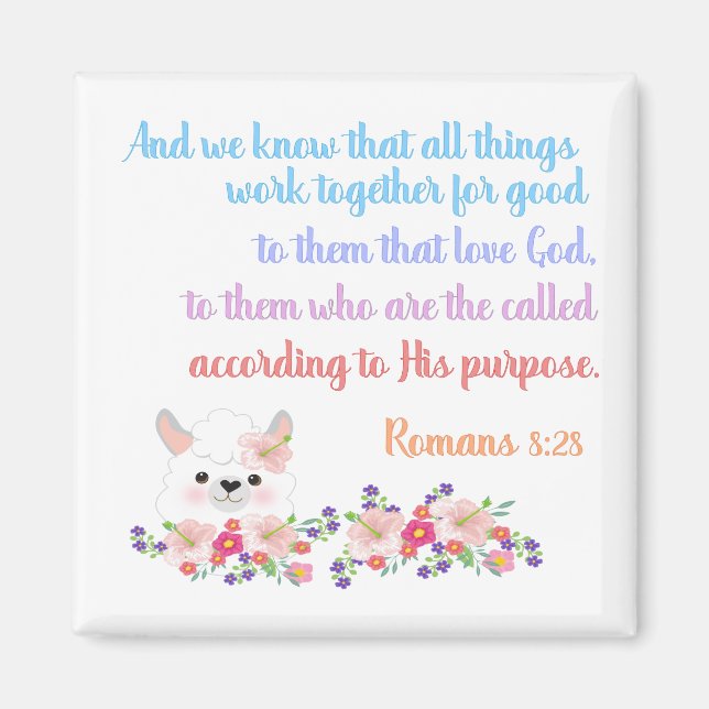 Romans 8 Bible Verse Design Magnet (Framsidan)