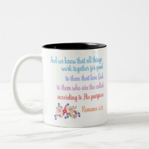 Romans 8 Bible Verse Design Två-Tonad Mugg