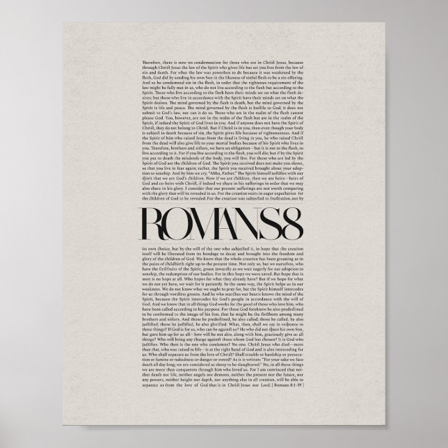 Romans 8 - Idéisk kristen väggkonst (Framsidan)