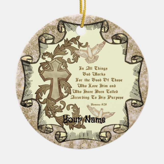 Romans Eight 28 christian ornament  (Framsidan)