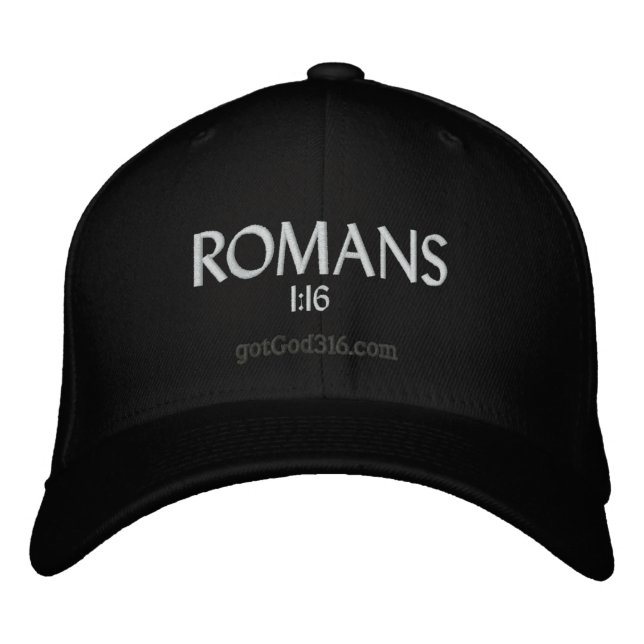 ROMANS gotGod316.com 1:16 Ylle Broderad Keps (Framsida)