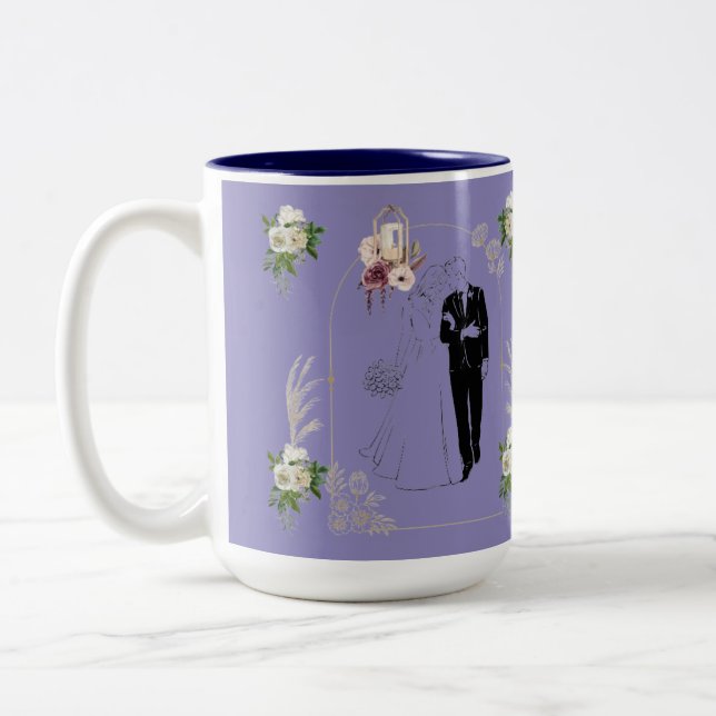 Romans i blomning ljuslila Två-Tonad mugg (Vänster)