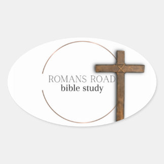 Romans Road Bible Study Sticker Ovalt Klistermärke