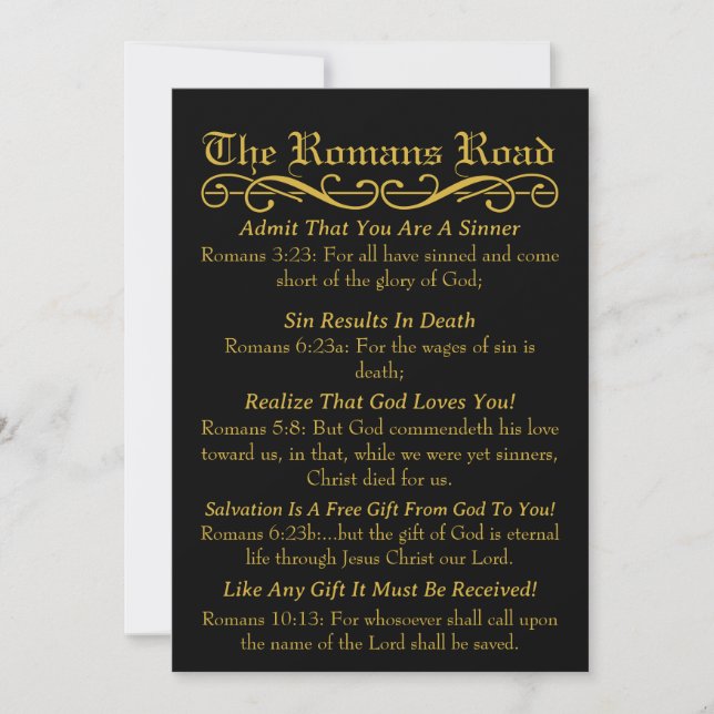 Romans Road Sinner's Prayer Card Inbjudningar (Framsida)