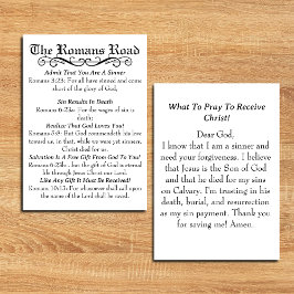 Romans Road Sinner's Prayer Card Meddelande