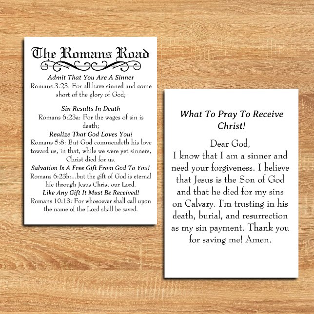 Romans Road Sinner's Prayer Card Meddelande (The Romans Road Sinner's Prayer Card)