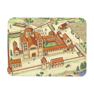 Romansk Abbey. Modellera Magnet