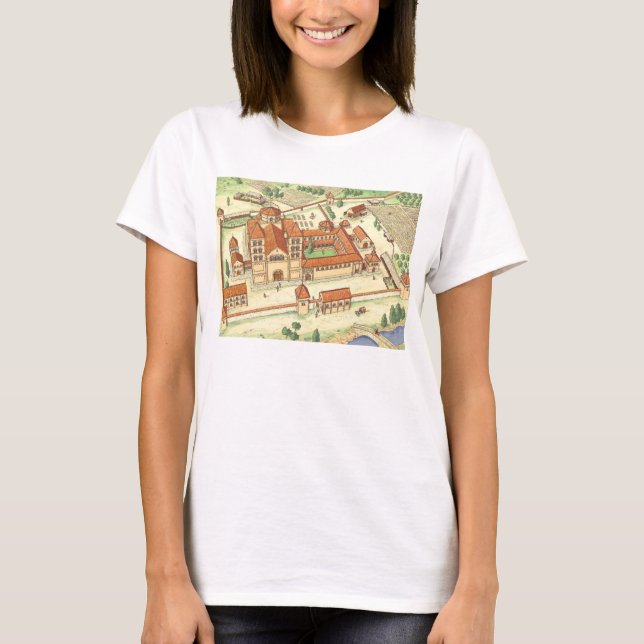 Romansk Abbey. Modellera Tee Shirt (Framsida)