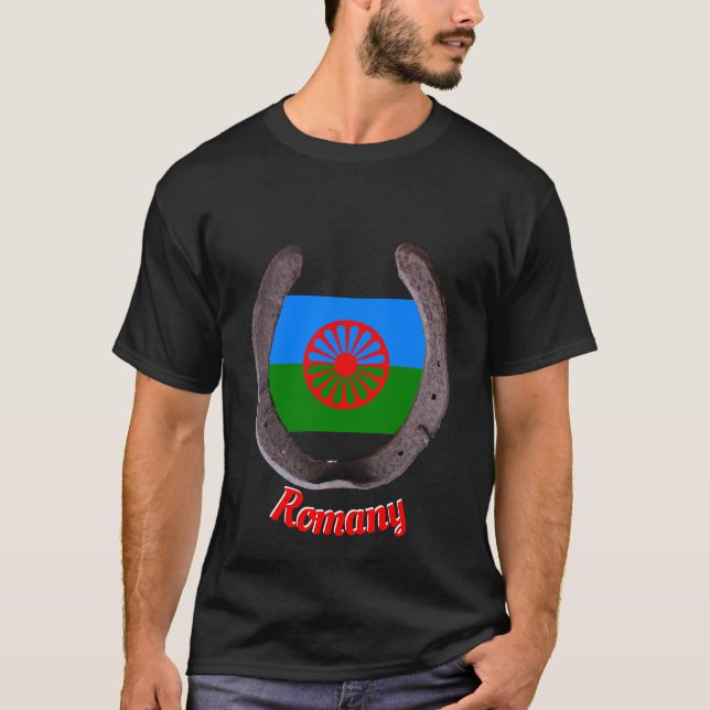 Romansk zigenarhäst, flagga t shirt (Framsida)
