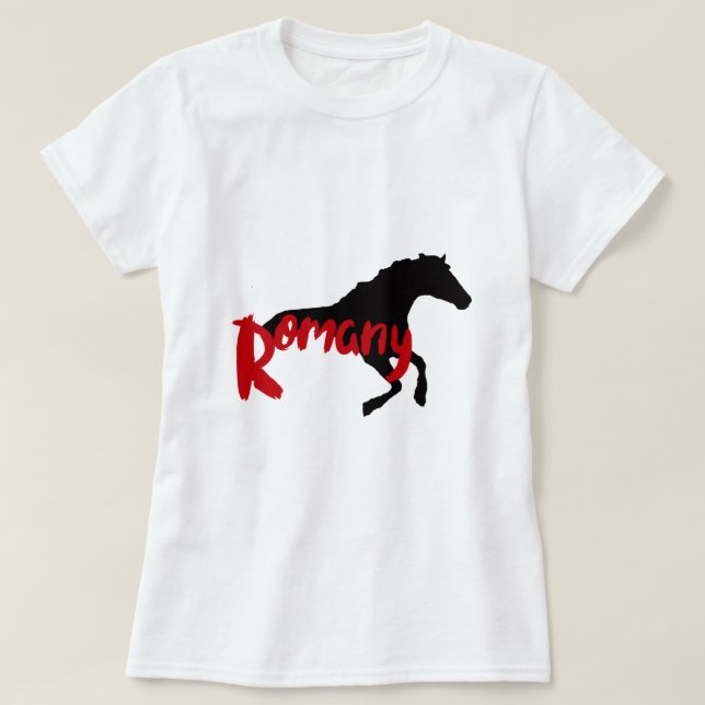 Romansk zigenartext och häst T-Shirt (Design framsida)
