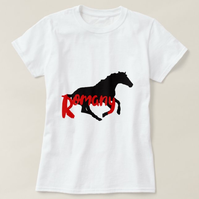 Romansk zigenartext och romer t shirt (Design framsida)