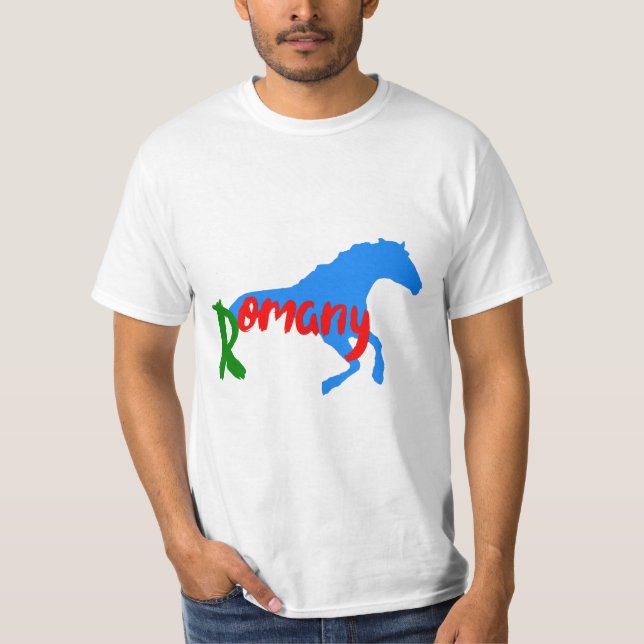 Romansk zigenartext och romer t shirt (Framsida)