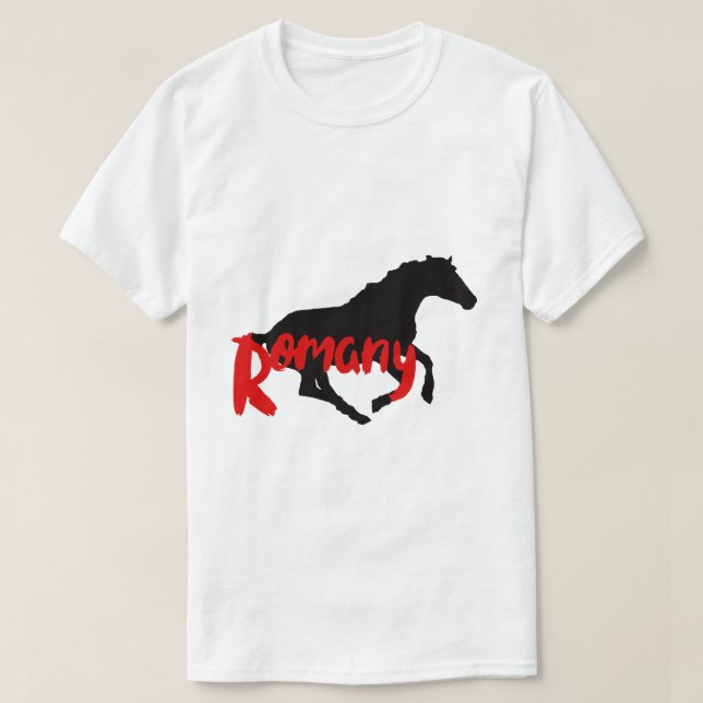 Romansk zigenartext och romer t shirt (Design framsida)