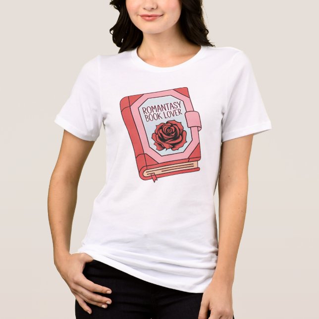 Romantasy Bok Älskare Reader T Shirt (Framsida)