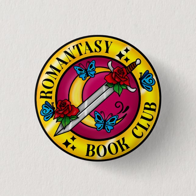 Romantasy Bok Klubb Badge Knapp (Framsida)