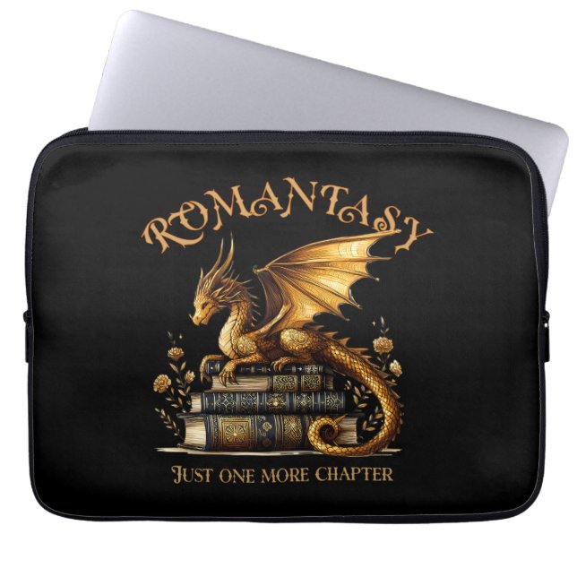 Romantasy Dragon Bokar Bara ett kapitel till Laptop Fodral (Framsidan)