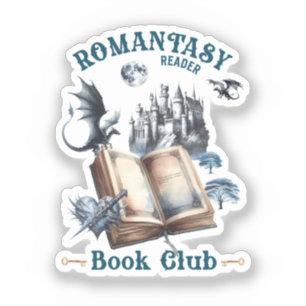 Romantasy Reader Dragon Bok Klubb Castle Klistermärken