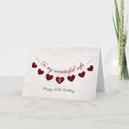 Romantic 30års födelsedag Red Heart Bunting-huskor Kort