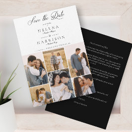 Romantic 6 Photos Couple Modern Chic Collage Spara Datumet