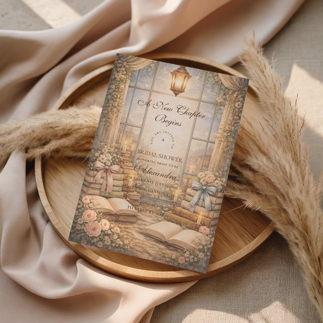 Romantic A New Chapter Bridal Shower Inbjudningar (Skapare uppladdad)