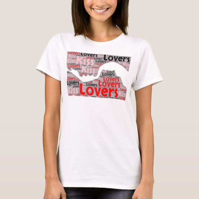 Romantic Älskare Kiss T-Shirt Tee Shirt (Framsida)