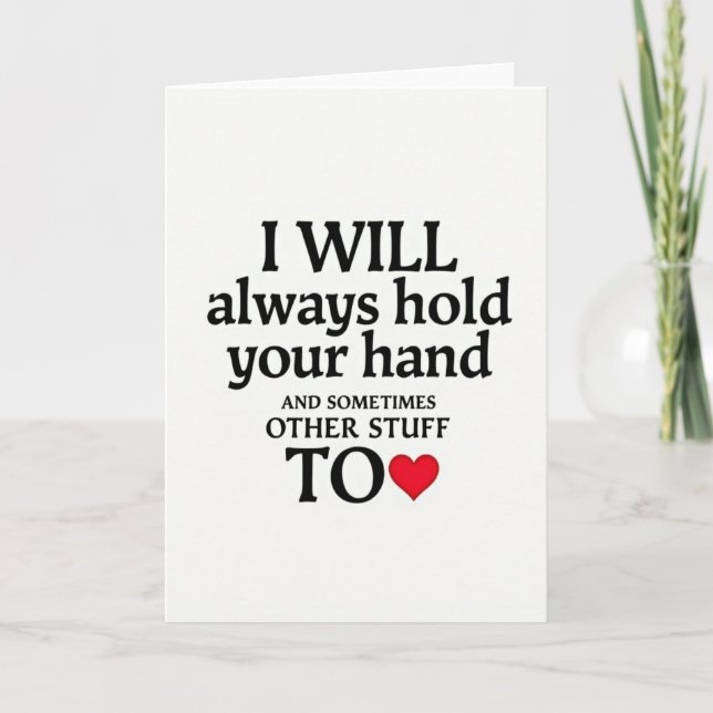 Romantic Always Hold Your Hand Card Kort (Framsida)