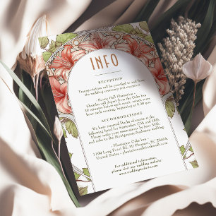 Romantic Amaryllis Info Vintage Nouveau Bröllop Inbjudningar