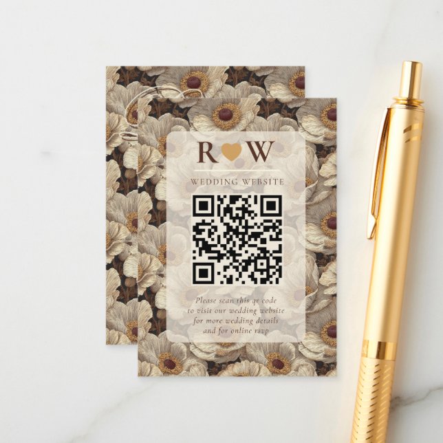 Romantic Anemones Accent Backyard Wedding Tilläggskort (Fram/Back In Situ)