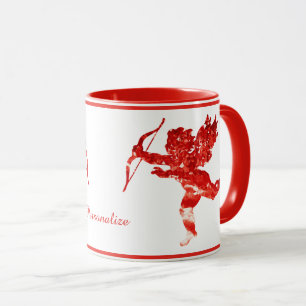 Romantic Angel Valentine Cupid Cherub Personalize Mugg
