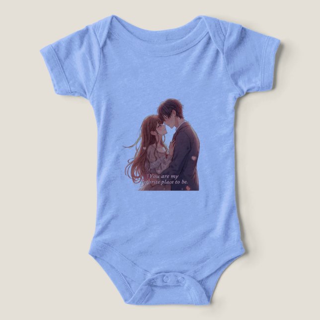 Romantic Anime Couple - Valentine's Day  Aesthetic T Shirt (Design Framsida)