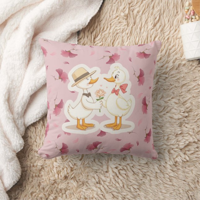 Romantic Ankor med blommor Kudde (Filt)