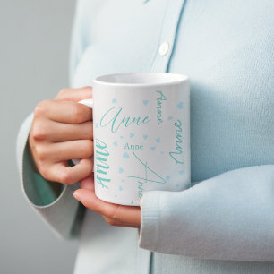 Romantic Anne (eget namn), ömtåliga blå hjärtan Kaffemugg