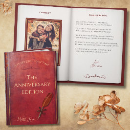 Romantic Anniversary Poem Storybook Couple Photo Kort