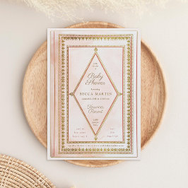 Romantic Antique Bok  Baby Shower Inbjudningar