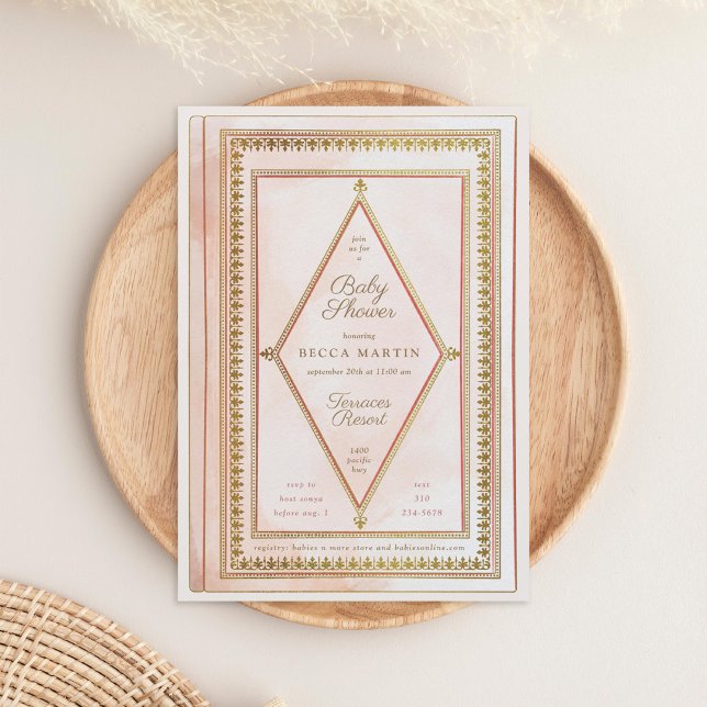 Romantic Antique Bok  Baby Shower Inbjudningar (Skapare uppladdad)