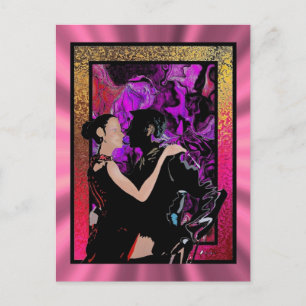 Romantic Art Deco stil dancers Vykort