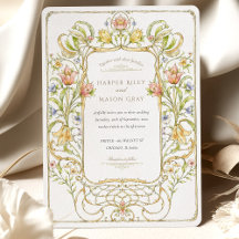 Romantic Art nouveau Blommigt Bröllop