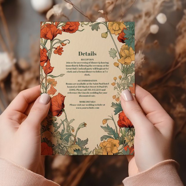 Romantic Art nouveau Bröllop Tilläggskort (Skapare uppladdad)