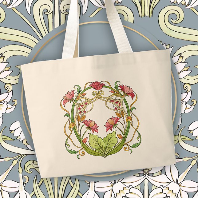 Romantic Art Nouveau Home Accent Jumbo Tygkasse (Skapare uppladdad)