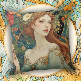 	Romantic Art Nouveau Home Accent Kudde