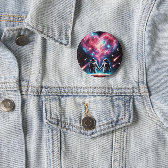 Romantic Astronaut Pin Button Knapp (In Situ)