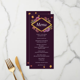 Romantic Autumn Dahlia Bröllop Meny